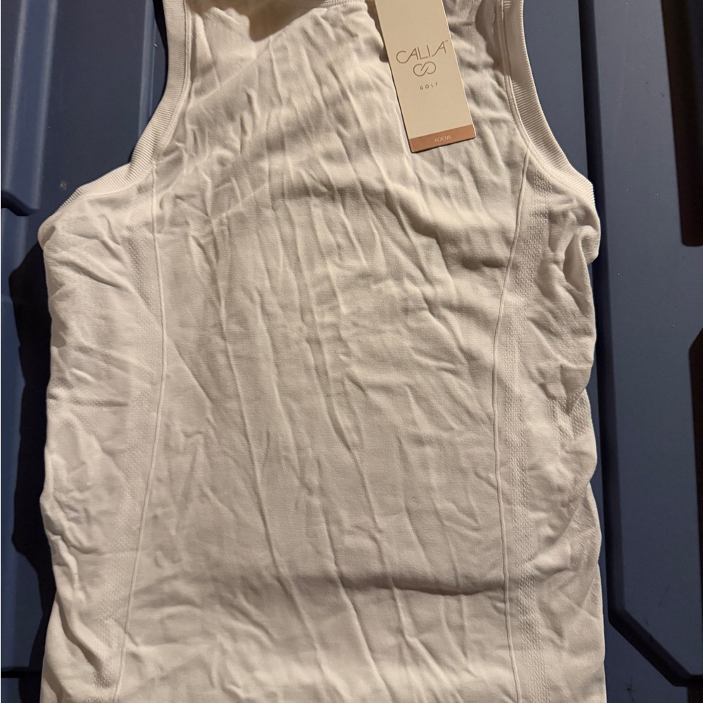 Calla White Ribbed Tank - Sleek Sleeveless Staple